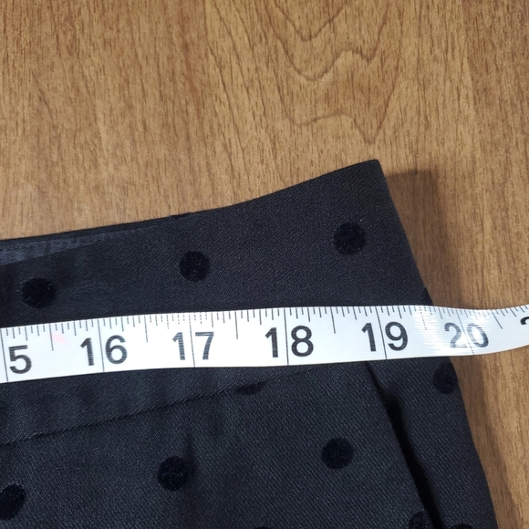 Talbots Hampshire Black Velvet Polka Dot Ankle Pant Size 16 Preppy Tailored Chic - Picture 4 of 12
